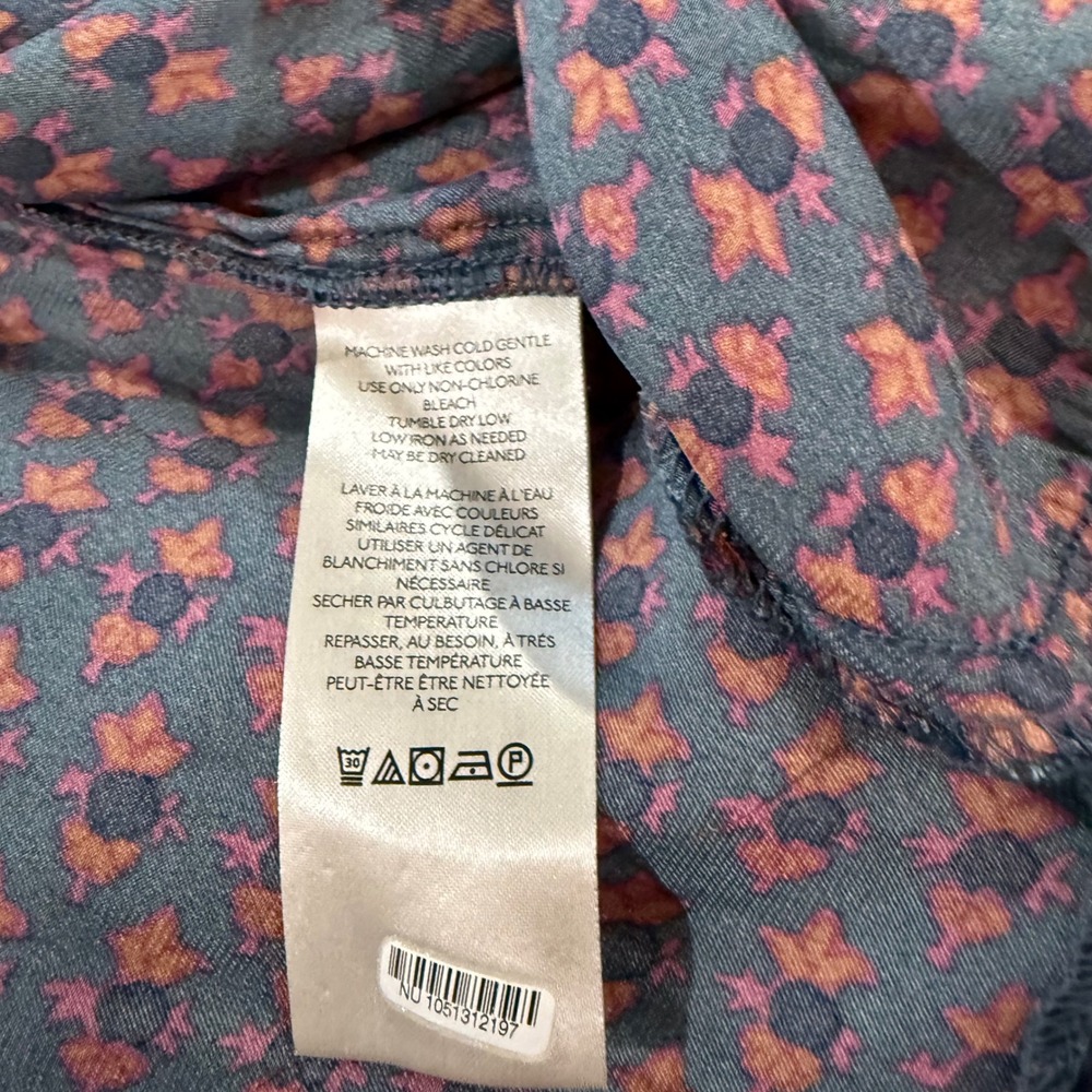 Free People Mini Dress Womens Large Teal Orange Excellent Boho Medallion Print - Picture 8 of 9